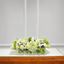 Long Faux Floral Arrangement Green Mixed in Glass Vase - Flovery