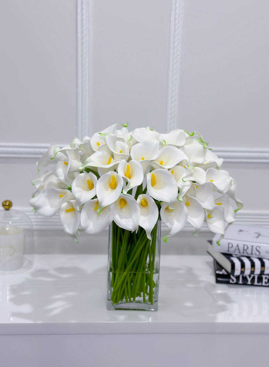 white calla lily centerpieces 60 Tall White Real Touch Calla Lilies Arrangement – Flovery.com