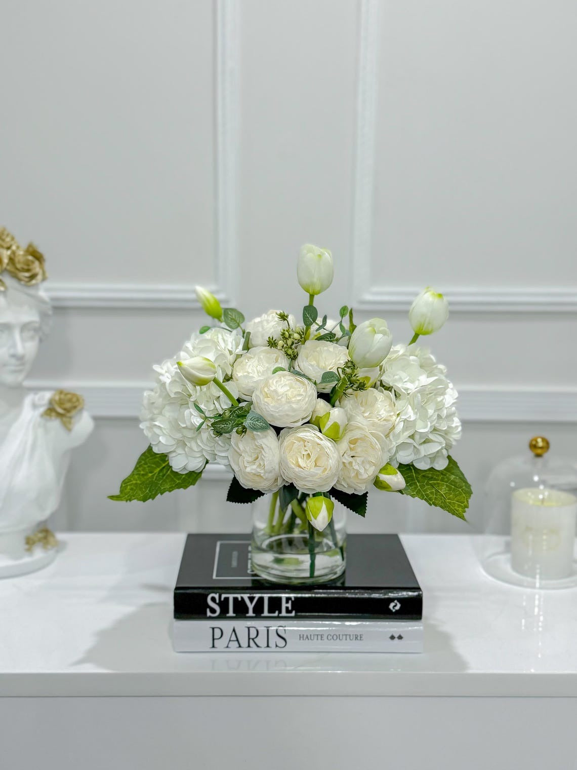 French Country Hydrangea Peony Arrangement