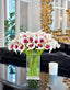 Purple Ombre Calla Lily Real Touch Arrangement in Glass Vase