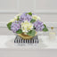 15-in Cream Purple Hydrangea Real Touch Centerpiece in Gold Metal Vase