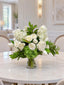 White Green Real Touch Hydrangea Peony Tulip Centerpiece