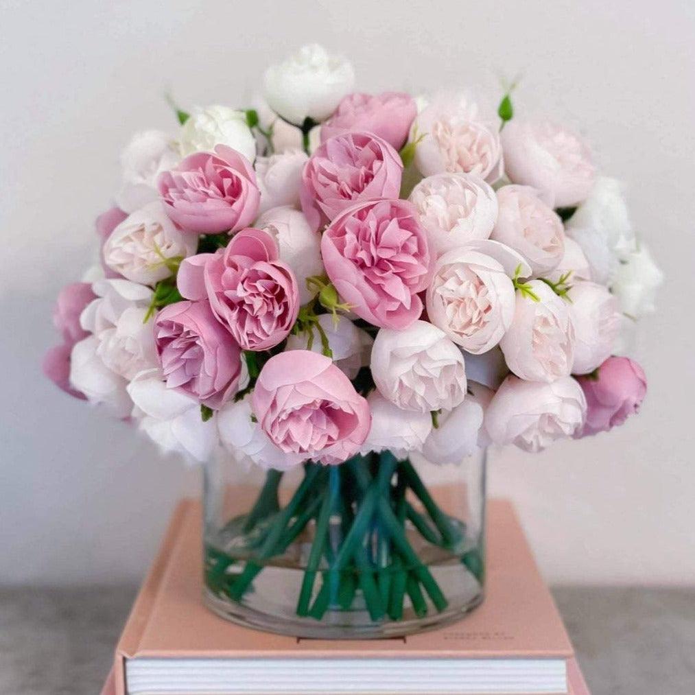 White/Pink Peony Arrangement - Flovery