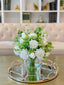 White Real Touch Roses Centerpiece - Flovery