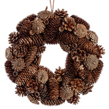 13.3-in Glittered Pine Cone Wreath Gold