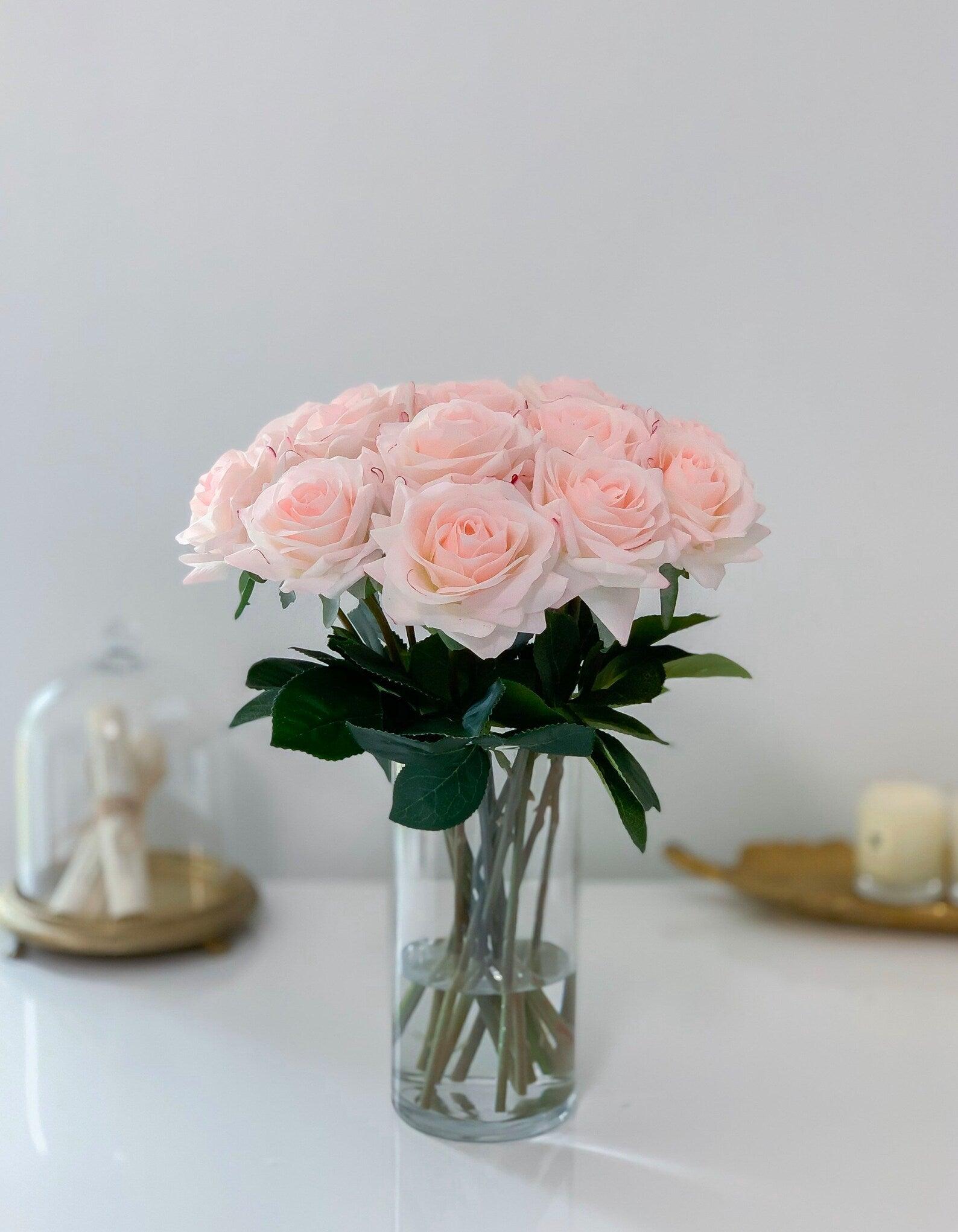 13-in Blush White Rose Real Touch Arrangement