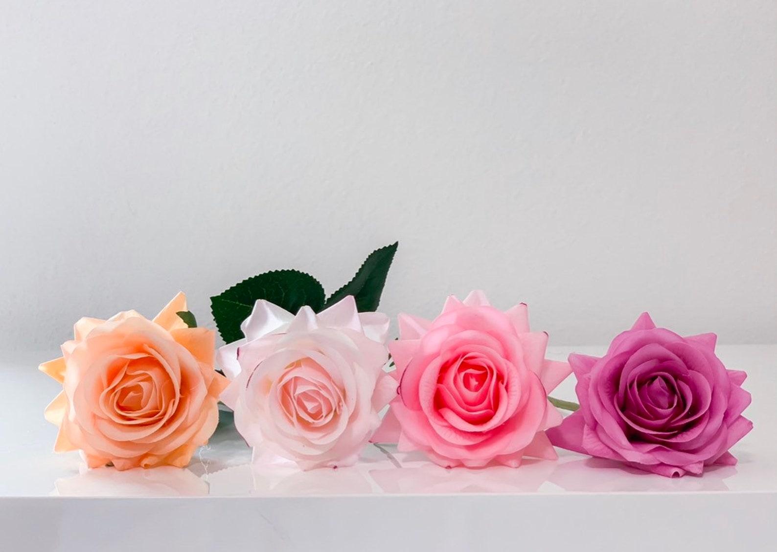 Real Touch Pink Rose Arrangement in Footed Classic Vase - Flovery