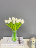 13-in Tall White Tulip Modest Arrangement