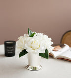Real Touch Large White Roses Petite Arrangement - Flovery