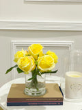 Large Head Real Touch Rose Arrangement in Vase - Flovery