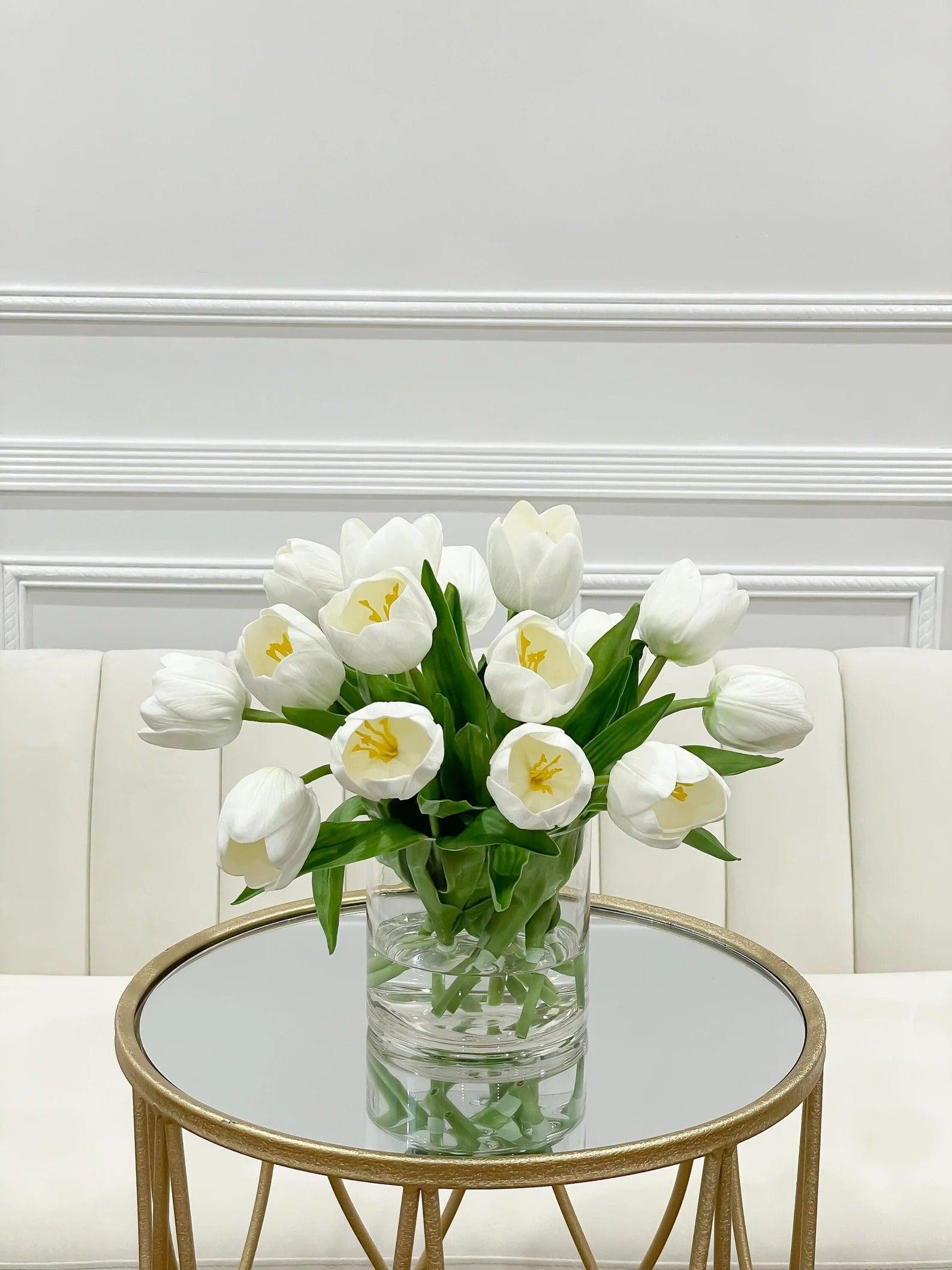 Spring White Tulip Medium Arrangement - Flovery