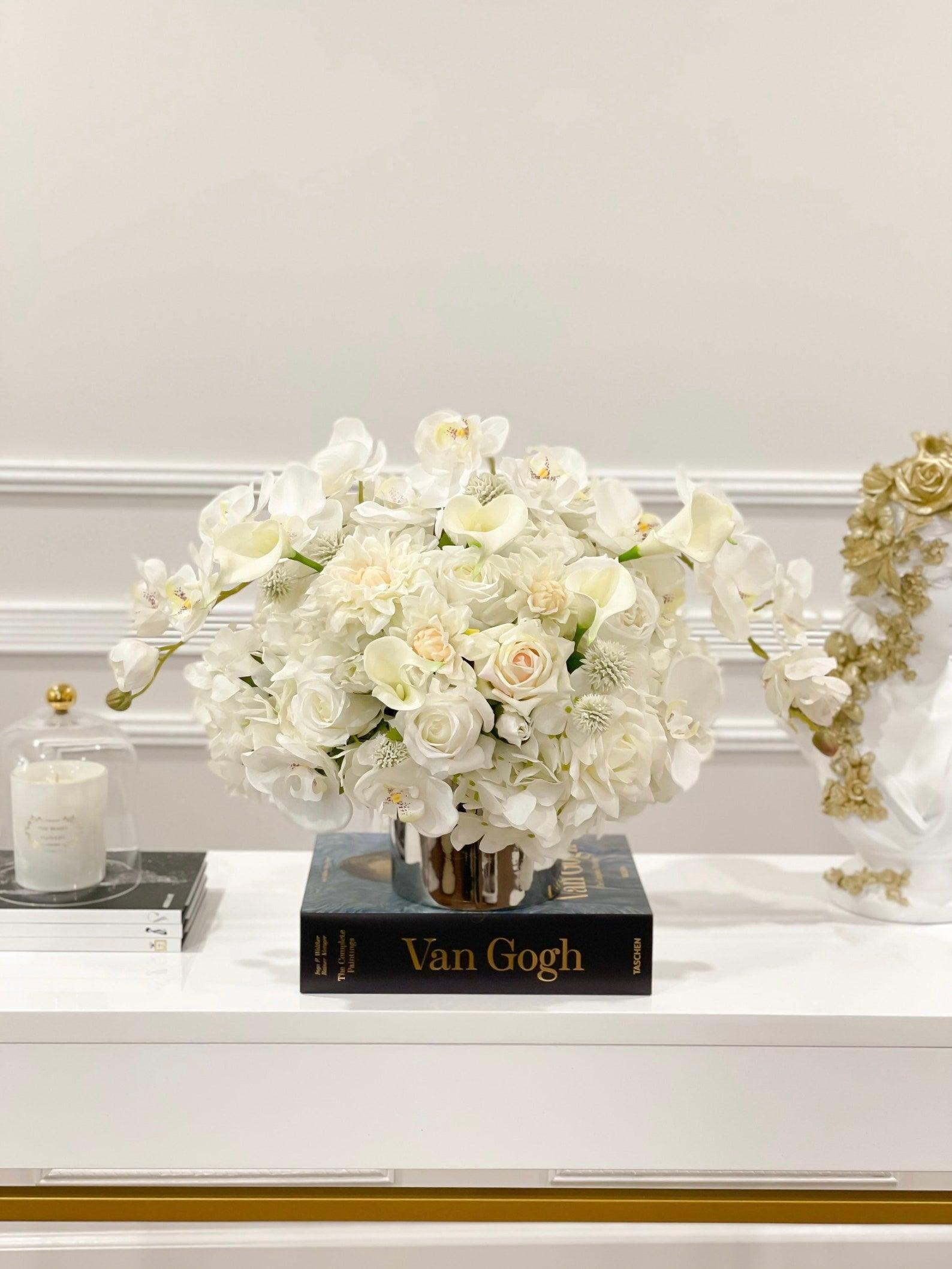 White XX-Large Exclusive Real Touch Centerpiece Arrangement - Flovery