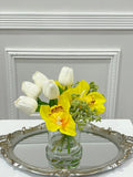 Real Touch Tulips and Orchids French Country Arrangement. - Flovery