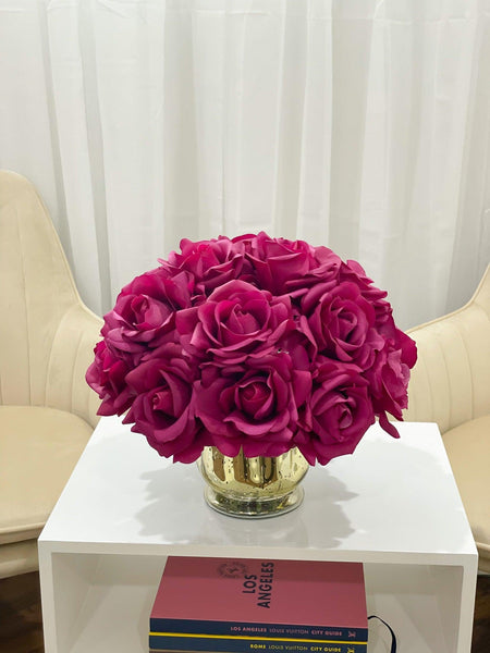 Modern Glossy Rose Gold Flower Vase, Size: Large, Shape: Bottle
