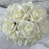 Premium Real Touch Forever White Roses Arrangement