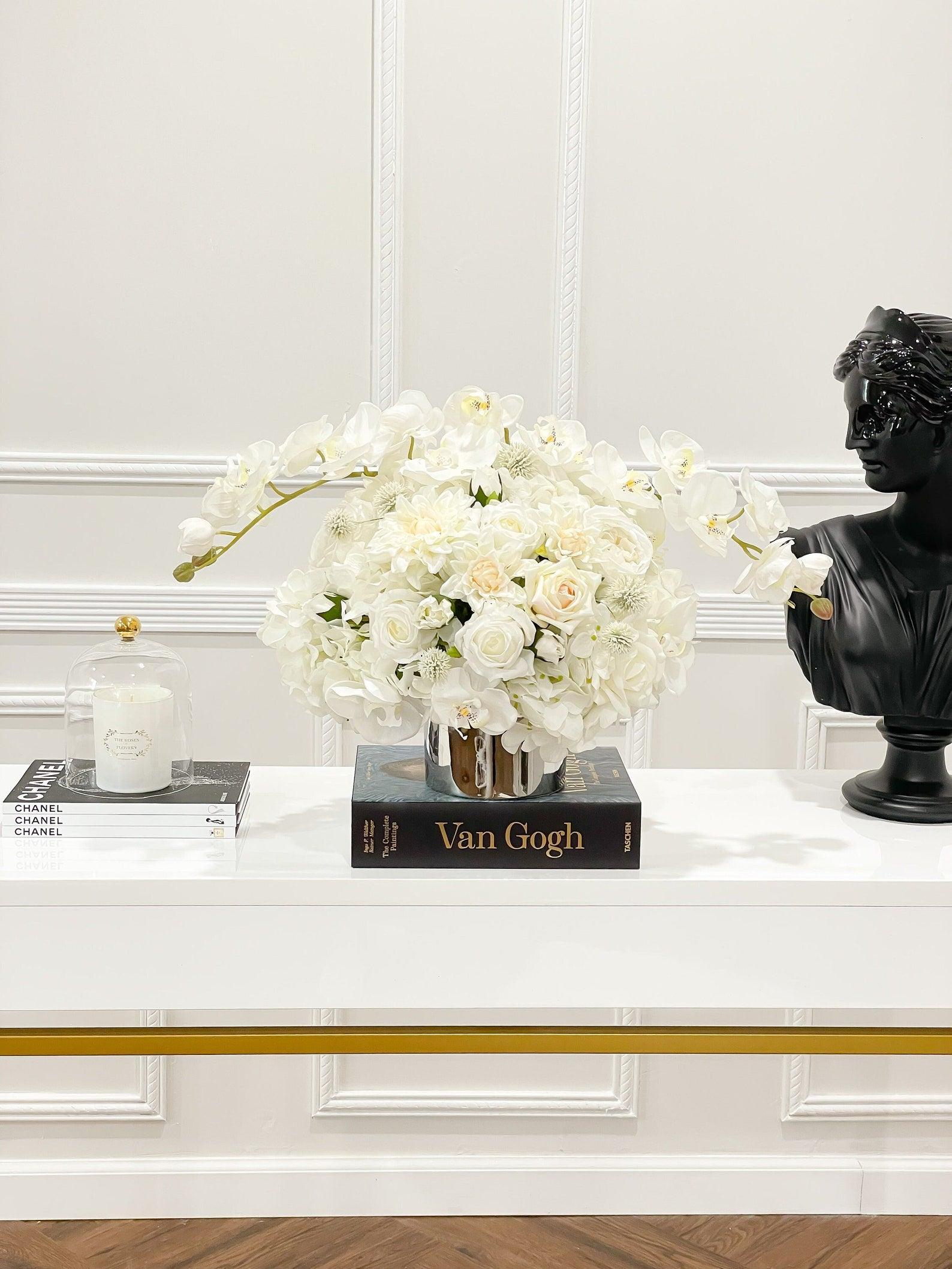 White XX-Large Exclusive Real Touch Centerpiece Arrangement - Flovery