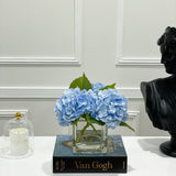 Real Touch Hydrangea Large Arrangement In Glass Vase