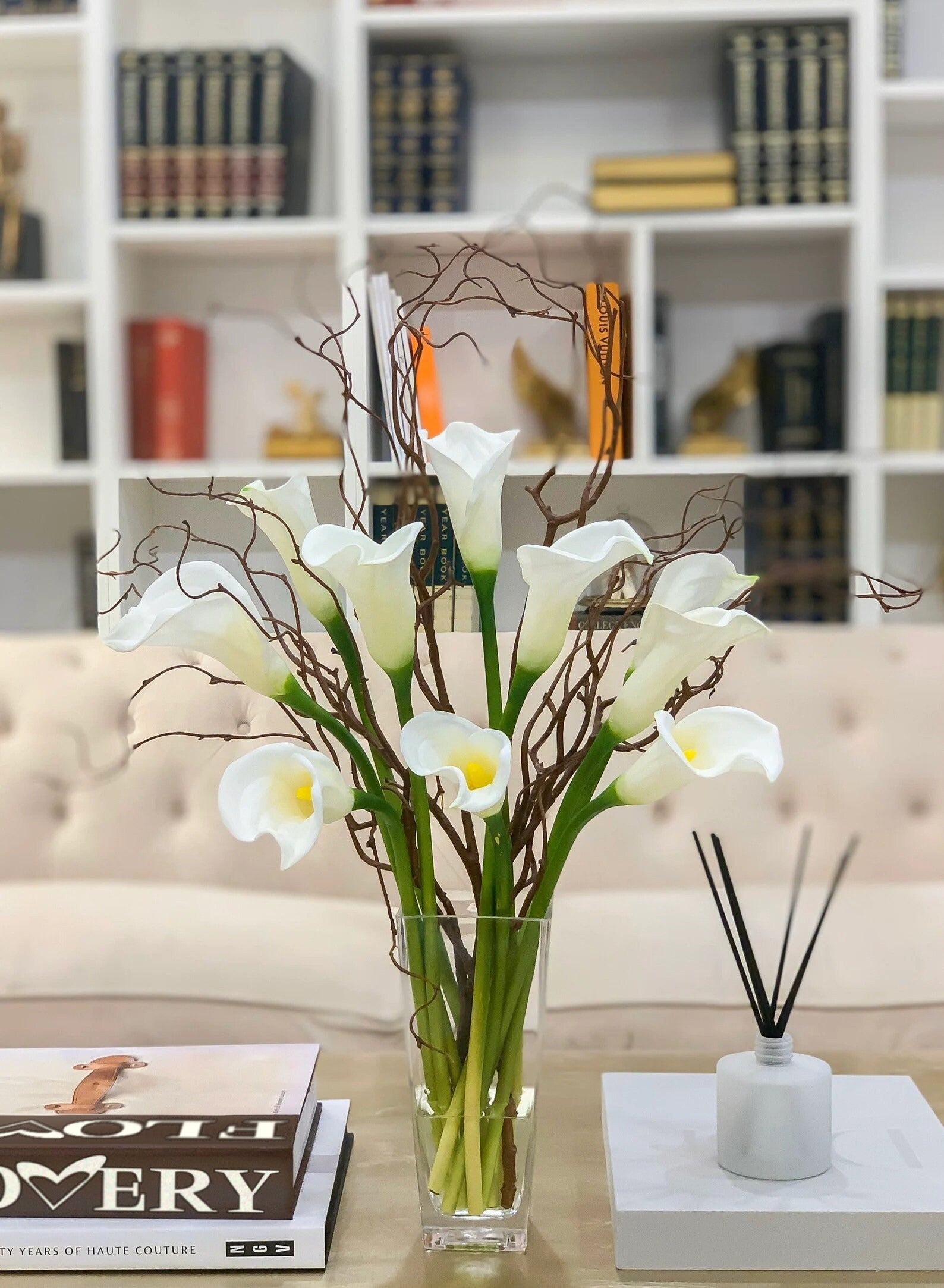 Large White Real Touch Calla Lily Arrangement
