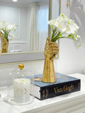 Real Touch Calla Lilies Arrangement in Gold Hand Vase