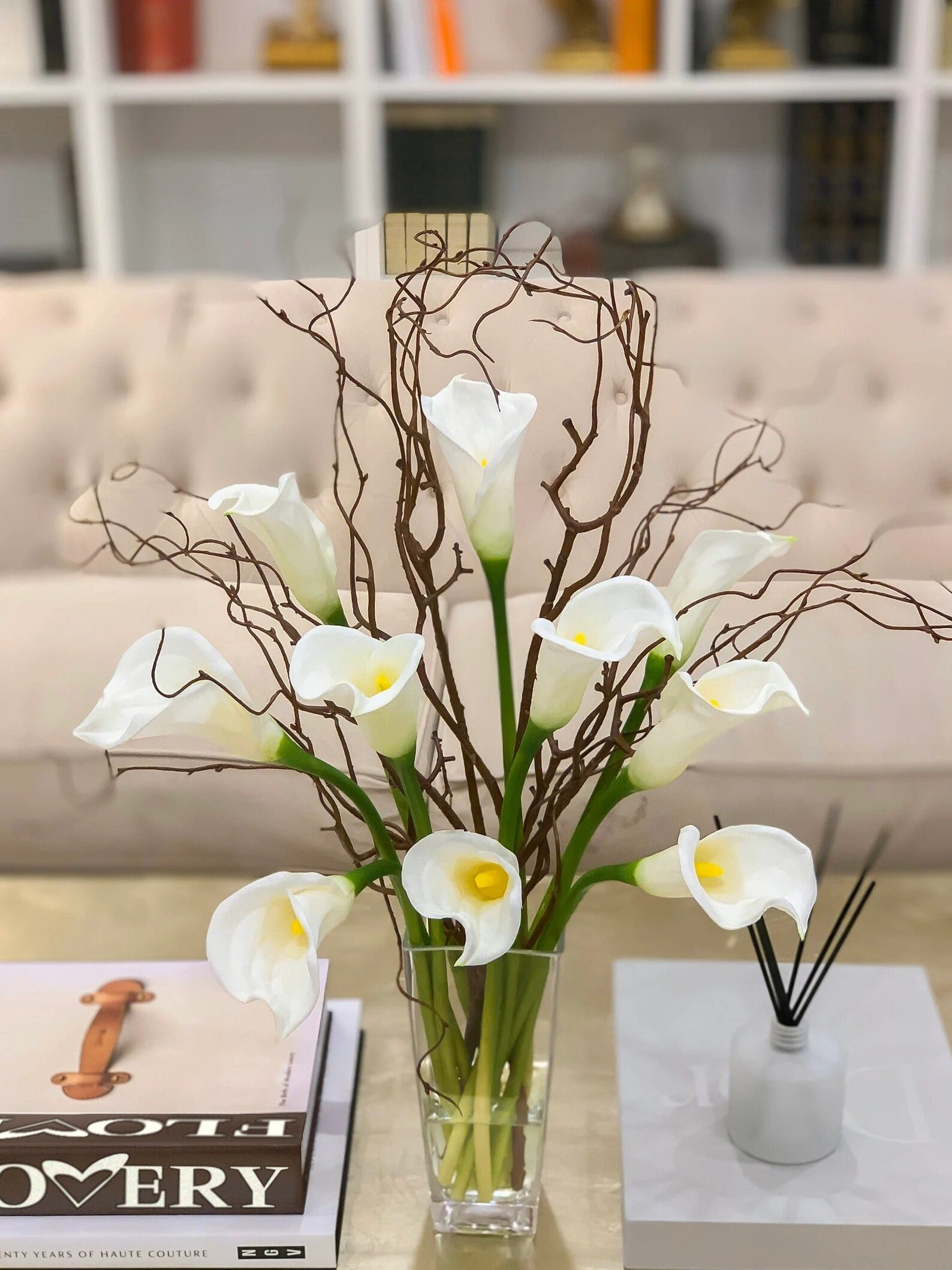 Large White Real Touch Calla Lily Arrangement