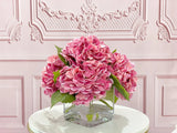 Real Touch Hydrangea Large Arrangement In Glass Vase