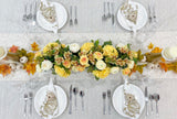 Elegant Marigold Decor Modern Long Table Dahlia Centerpiece In Glass Vase