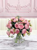 Large Faux Rose Peony Centerpiece