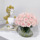Real Touch Blush Pink Roses French Country Centerpiece