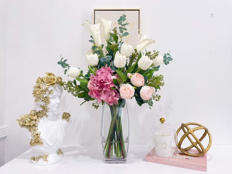 Real Touch Calla Lilies Tulips Tall French Centerpiece