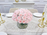 Real Touch Blush Pink Roses French Country Centerpiece