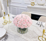Real Touch Blush Pink Roses French Country Centerpiece