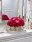 Modern Romantic Real Touch Rose Centerpiece in Ceramic Gold Vase