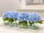 French Artificial Hydrangeas Centerpiece In Long Glass Vase - Flovery