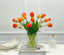 Peony Tulip Arrangement in Square Glass Vase - Flovery