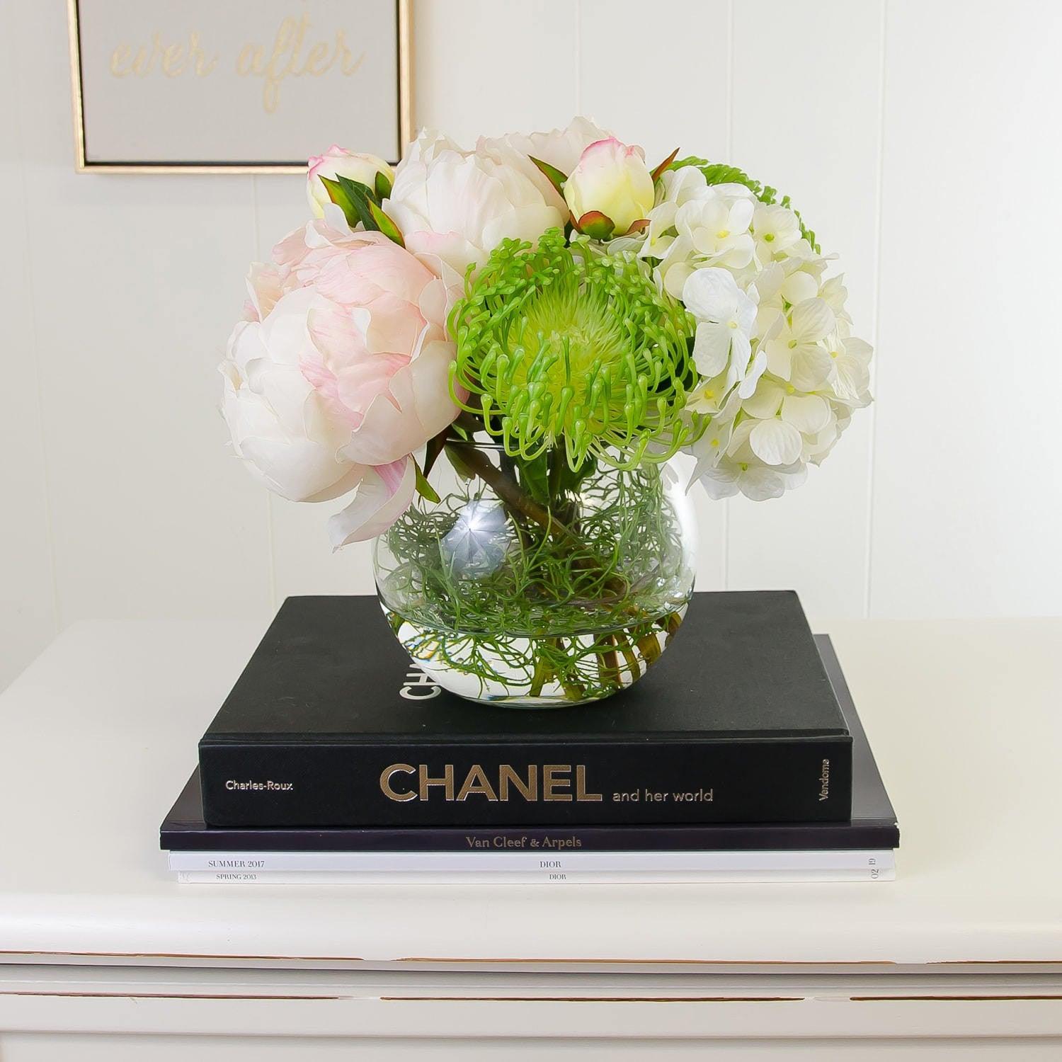 Large Pink Silk Peonies White Hydrangeas Arrangement - Flovery