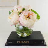 Large Pink Silk Peonies White Hydrangeas Arrangement