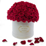 Dome 120 Red Roses White Box