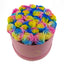 Medium Round Pink Box Rainbow Roses - Flovery