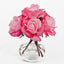 Real Touch Pink Roses Oval Glass Arrangement - Flovery