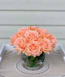 Real Touch Hot Pink Roses Arrangement - Flovery