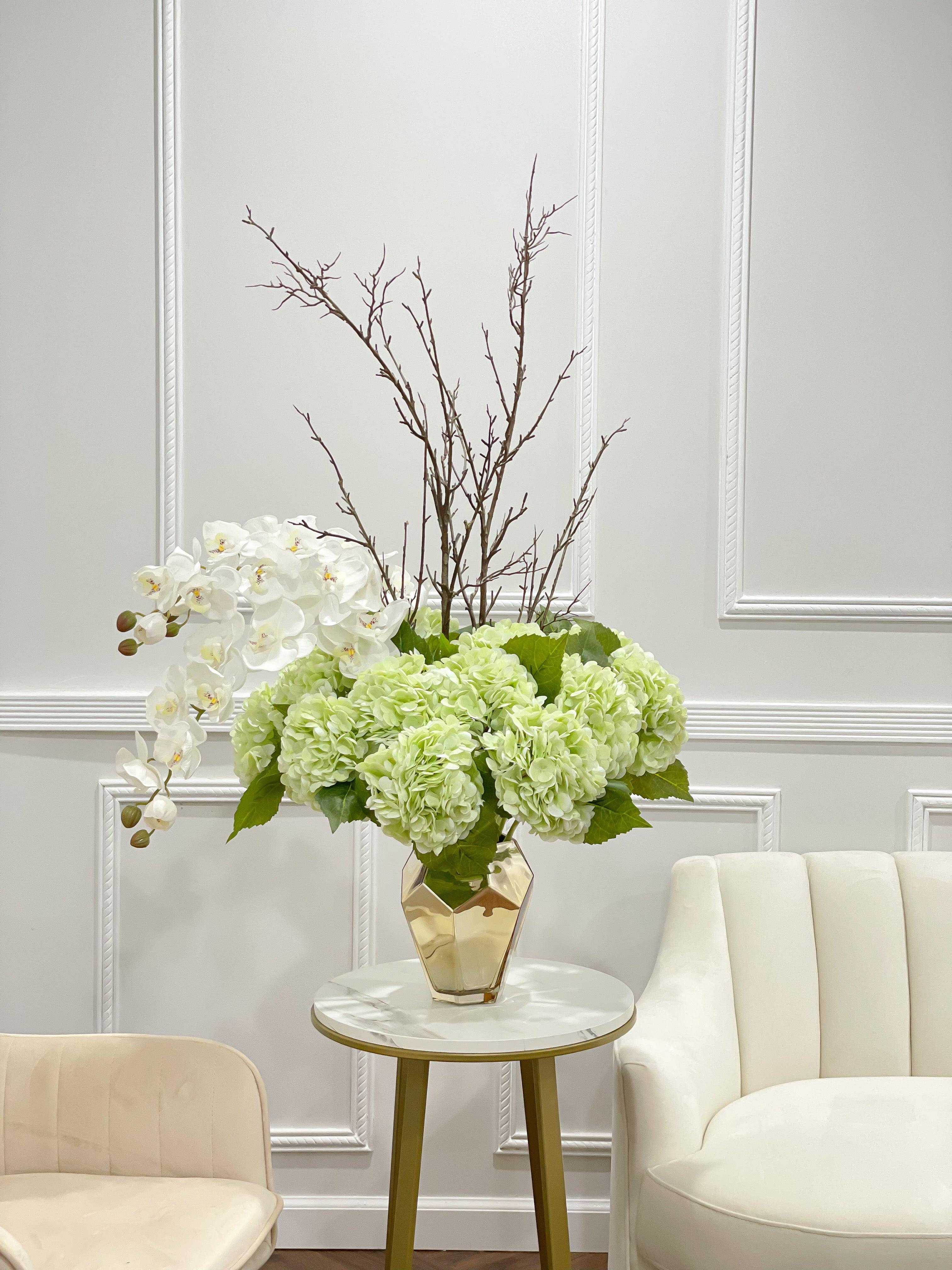 Tall Green Hydrangeas Centerpiece 42-in - Flovery
