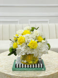 Large Rose Hydrangea Lime Slices in Vase