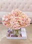 Pink Hydrangea Arrangement Cylinder Glass - Flovery