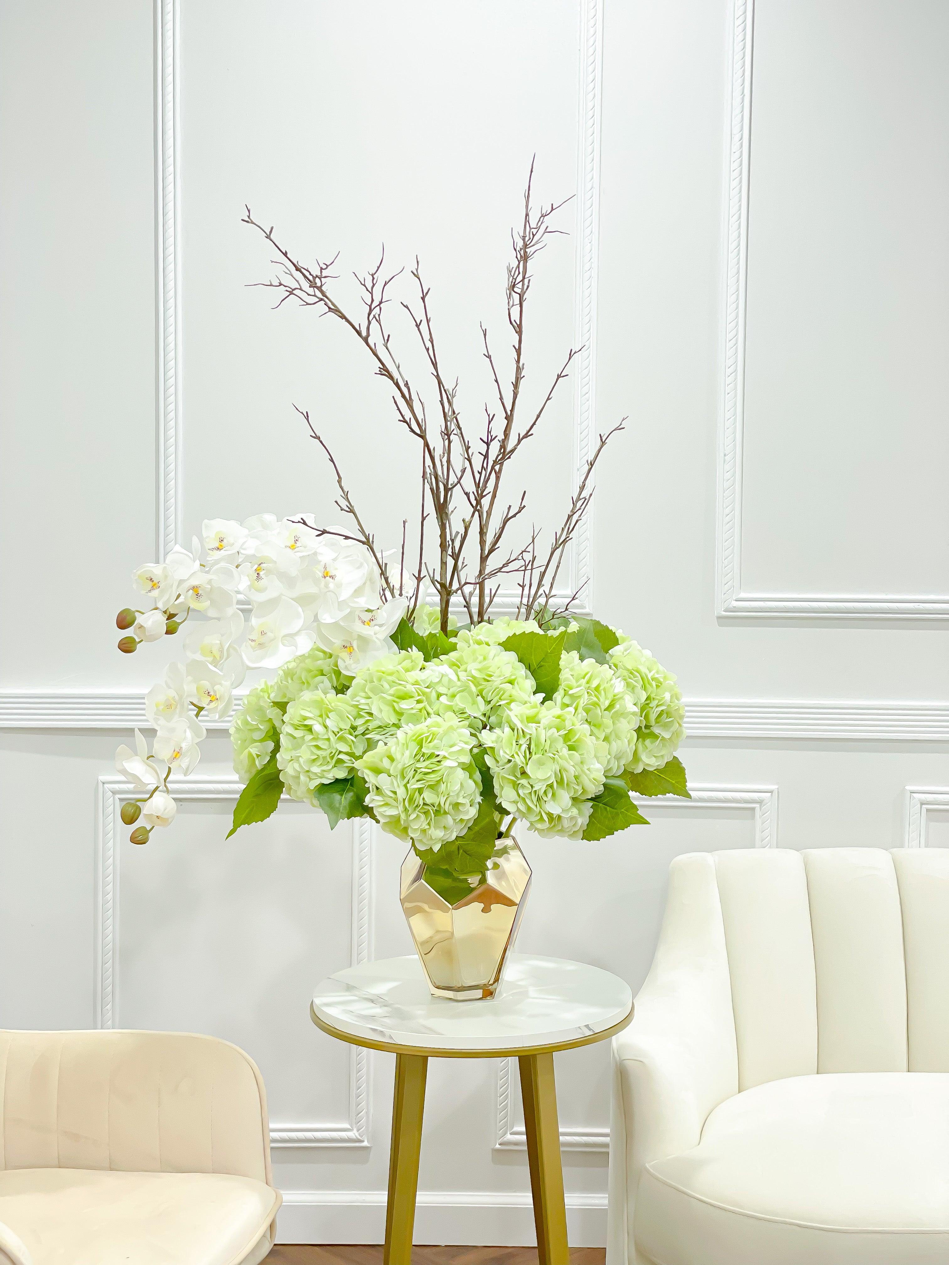 Tall Green Hydrangeas Centerpiece 42-in - Flovery