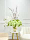 42-in Tall Green Hydrangeas Modern Centerpiece
