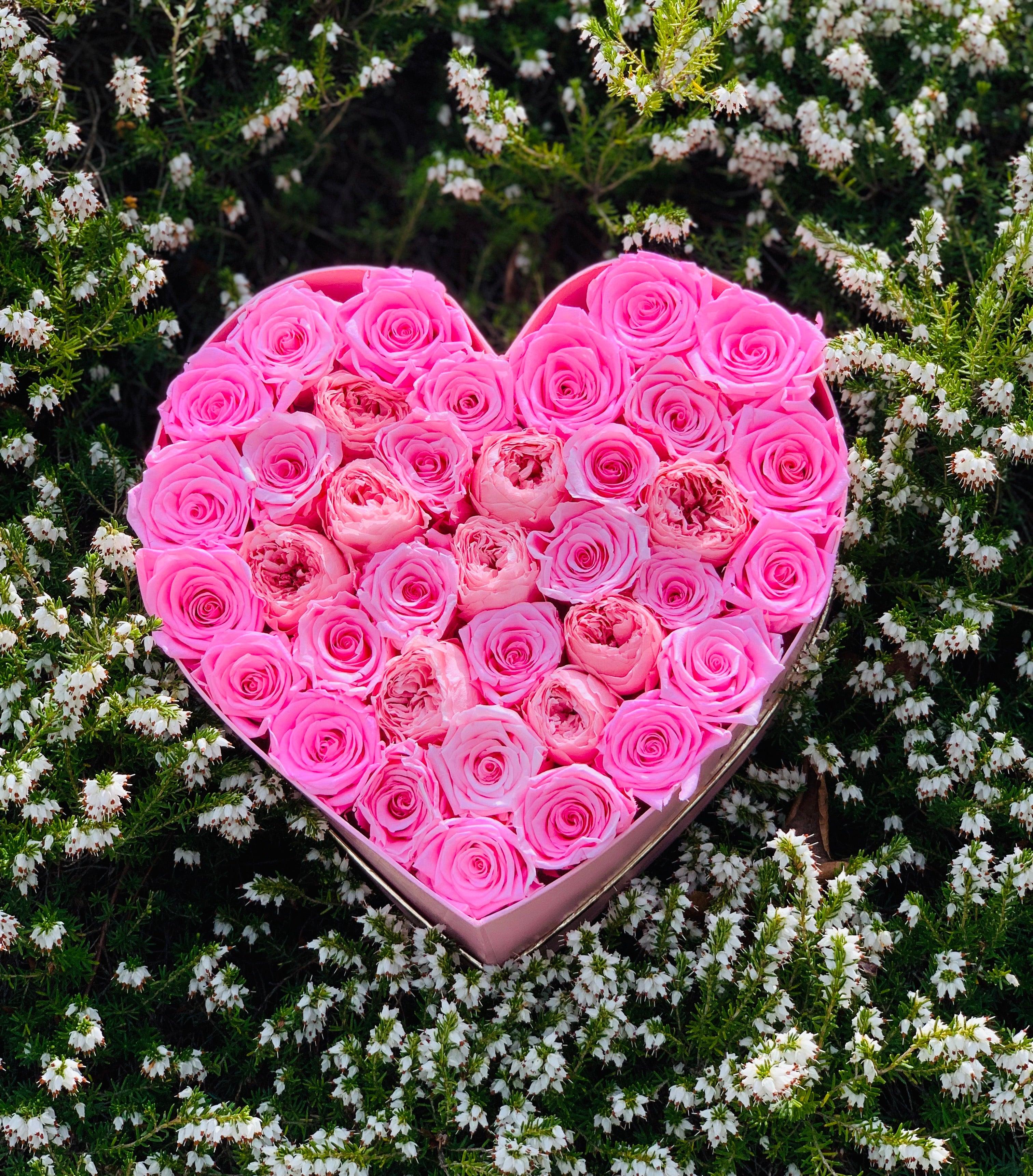 Amour Èternel with Heart Rose- Premium Ecuadorian Eternity Roses in a  Custom Box – La Vie en Rose Company