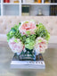 Large Real Touch Peonies-Pink Floral Arrangement-Pink Peonies Centerpiece-Large Size Real Touch Peonies-Large Size Peonies Arrangement - Flovery