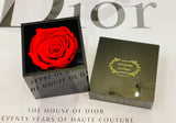 Elegant premium Ecuador preserved red rose in black cube
