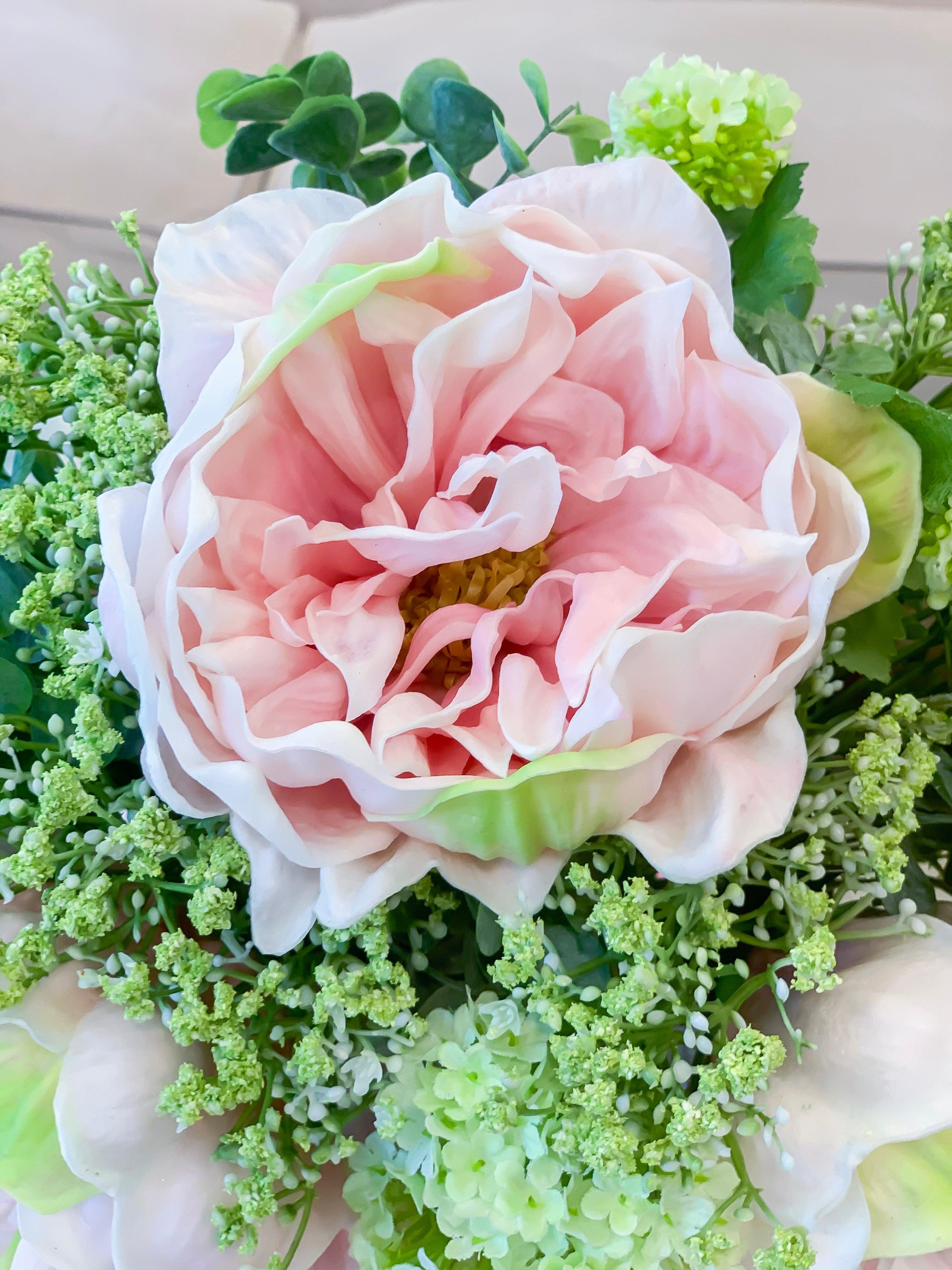 Large Real Touch Peonies-Pink Floral Arrangement-Pink Peonies Centerpiece-Large Size Real Touch Peonies-Large Size Peonies Arrangement - Flovery