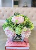 Large Real Touch Peonies-Pink Floral Arrangement-Pink Peonies Centerpiece-Large Size Real Touch Peonies-Large Size Peonies Arrangement - Flovery